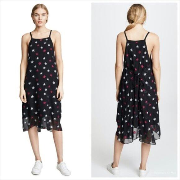 Rag & Bone Sonny Black Silk Chiffon Star-Print Dress - Picture 4 of 12